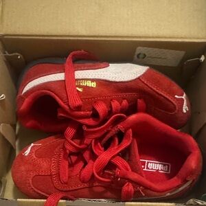 Puma Kids Red and White Sneakers